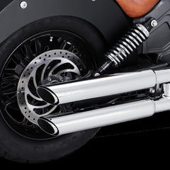 V18623 CHROME TWIN SLASH 3" SLIP-ON MUFFLERS FOR INDIAN SCOUT 15-21