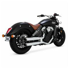 V18623 CHROME TWIN SLASH 3" SLIP-ON MUFFLERS FOR INDIAN SCOUT 15-21