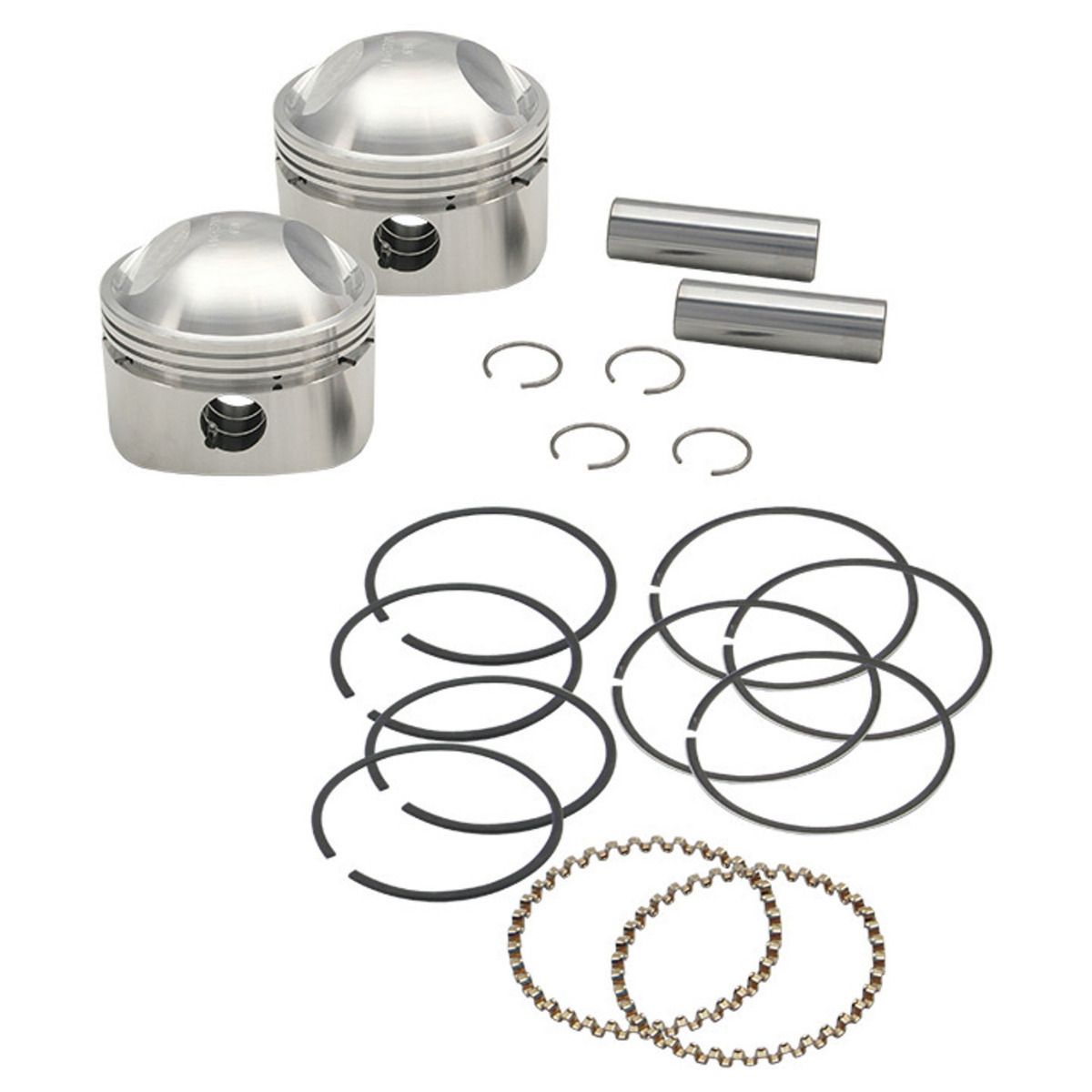 106-5528 S&S&REG; FORGED STOCK BORE STROKER PISTONS FOR 1936-&APOS;84 HD&REG; BIG TWINS - 3-7/16&QUOT; +.010&QUOT;