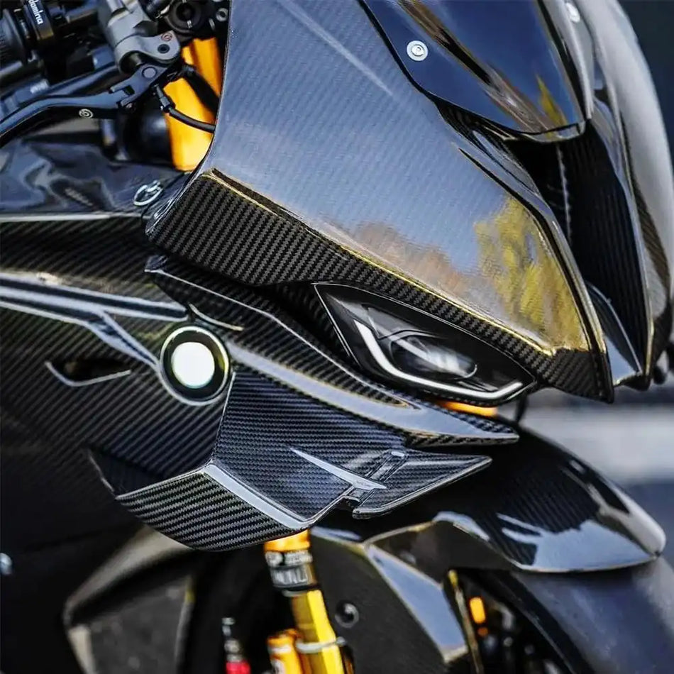 Carbon Fiber Aerodynamic Winglets (Pair) for BMW S1000RR 2023-2024, 2x2 Twill Weave (Glossy)