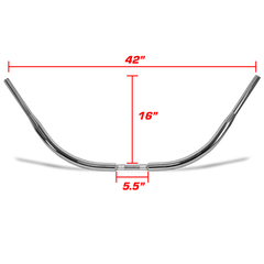 DNA MONSTER BEACH BAR – 42" Chrome Handlebar for Harley-Davidson
