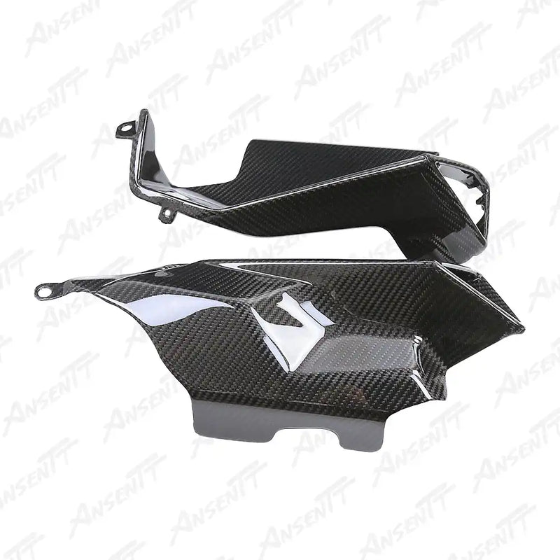 Protection thermique d'échappement en fibre de carbone pour Aprilia RS660 2021-2024 - Sergé 2x2 Brillant