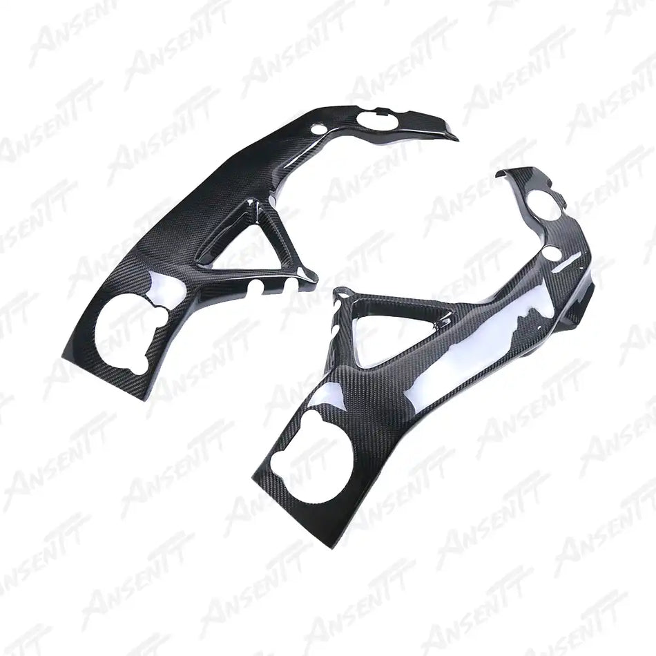 Carbon Fiber Frame Covers (Pair) for Aprilia RSV4 2021-2024 - 2x2 Twill Glossy
