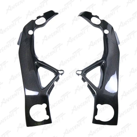 Carbon Fiber Frame Covers (Pair) for Aprilia RSV4 2021-2024 - 2x2 Twill Glossy