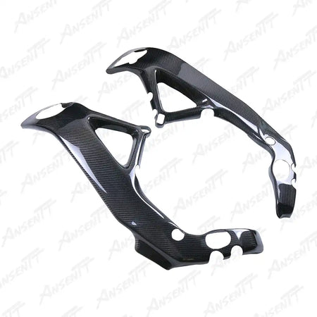 Carbon Fiber Frame Covers (Pair) for Aprilia RSV4 2021-2024 - 2x2 Twill Glossy