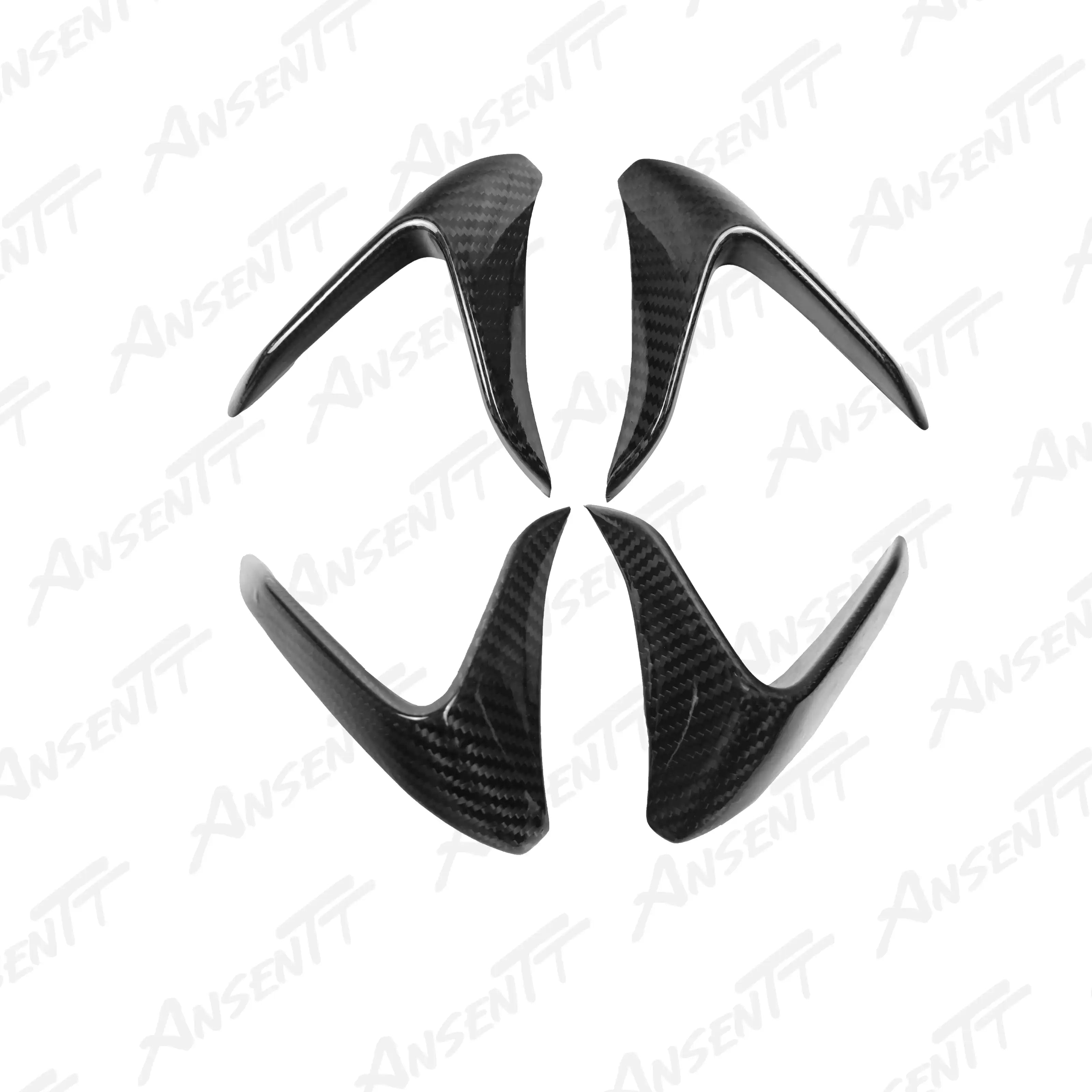 Carbon Fiber Front Upper Wind Deflectors (Pair) for Aprilia RSV4 2021-2024 - 2x2 Twill Glossy