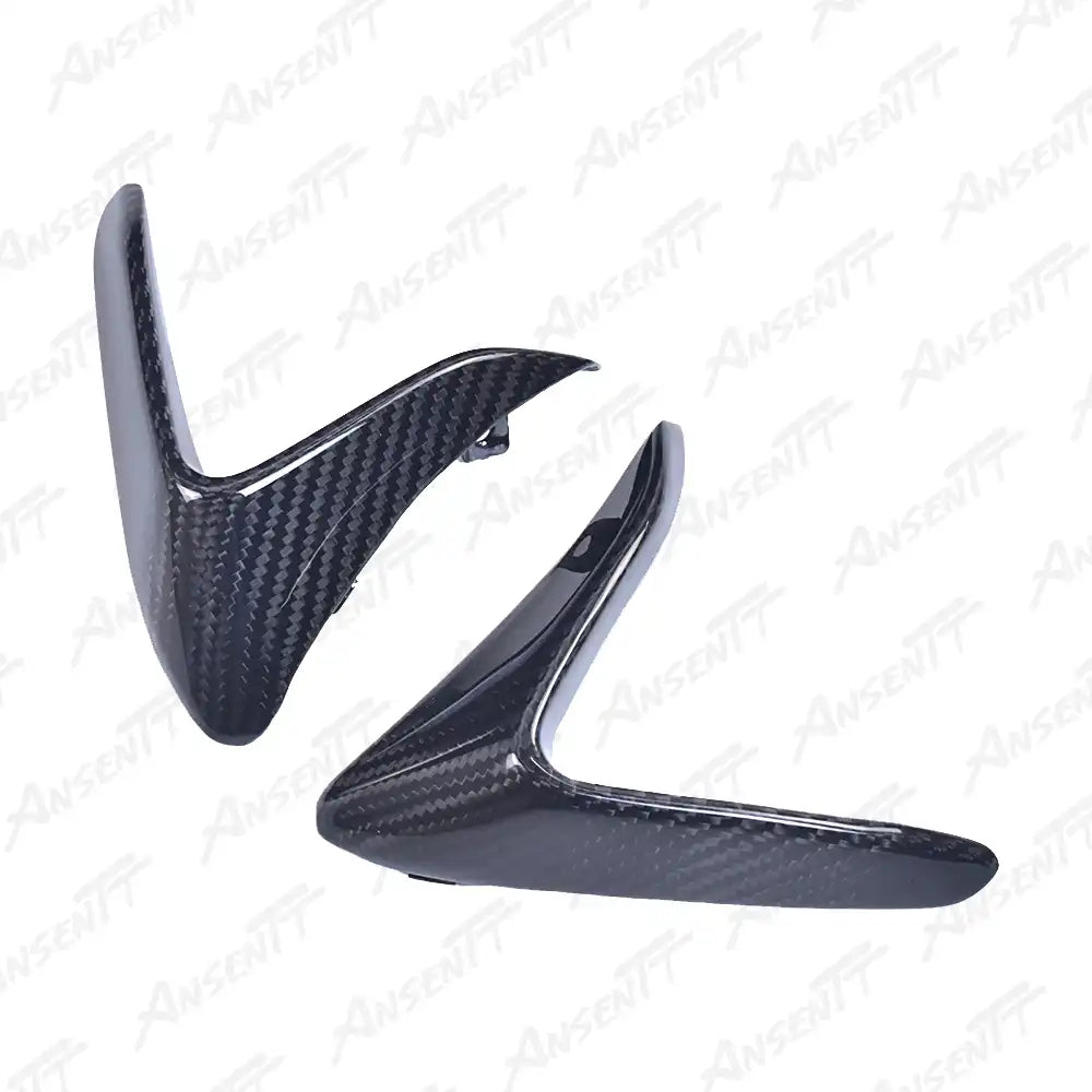 Carbon Fiber Front Upper Wind Deflectors (Pair) for Aprilia RSV4 2021-2024 - 2x2 Twill Glossy