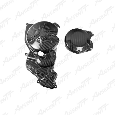 Carbon Fiber Engine Case Covers 2-Piece Set for Aprilia RSV4 2021-2024 - 2x2 Twill Glossy