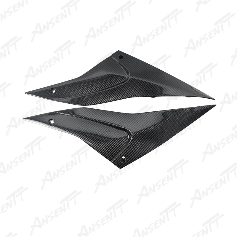 Painéis Laterais de Carbono debaixo do Assento (Par) para Aprilia RSV4 2021-2024 - Sarja 2x2 Brilhante