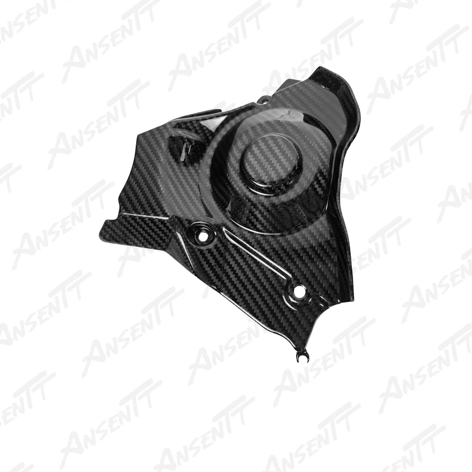 Carbon Fiber Front Sprocket Cover for Aprilia RSV4 2021-2024 - 2x2 Twill Glossy