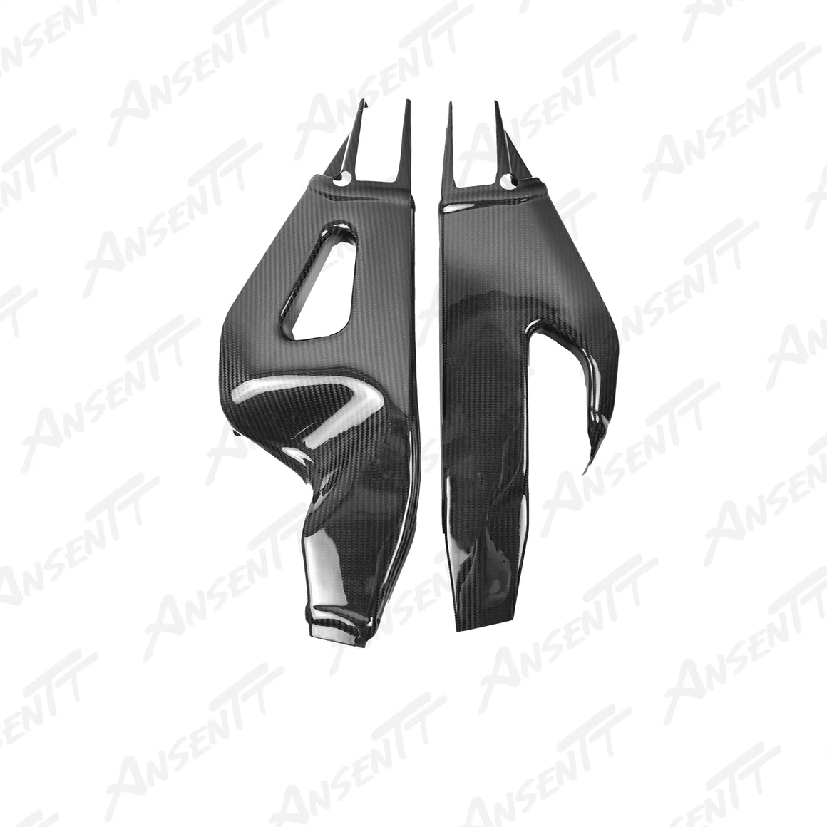 Carbon Fiber Swingarm Covers (Pair) for Aprilia RSV4 2021-2024 - 2x2 Twill Glossy