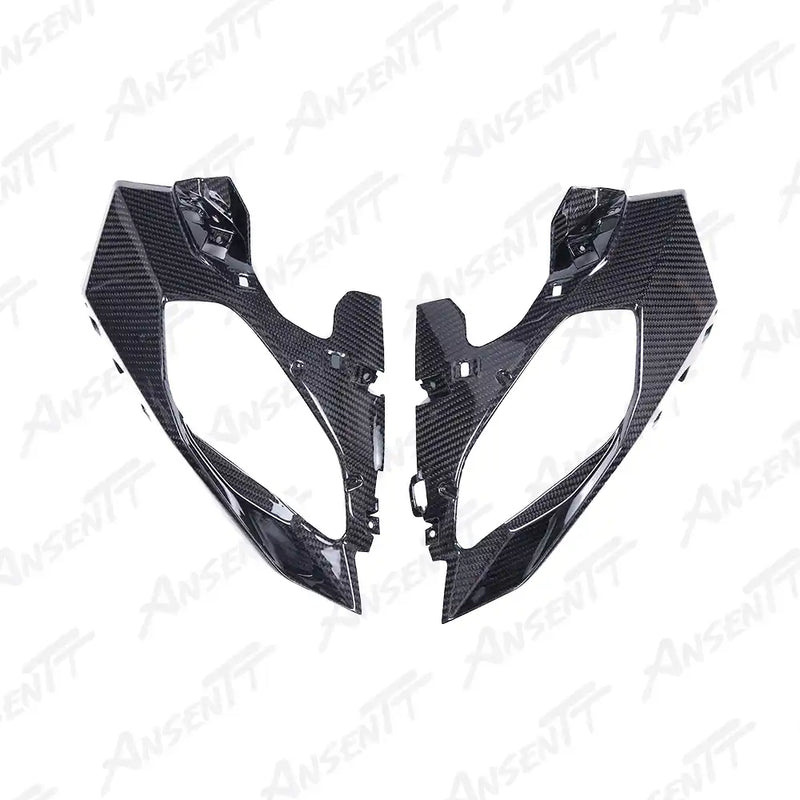 Caches de phares en fibre de carbone (paire) pour BMW F900XR 2019-2024 - Sergé 2x2 Brillant