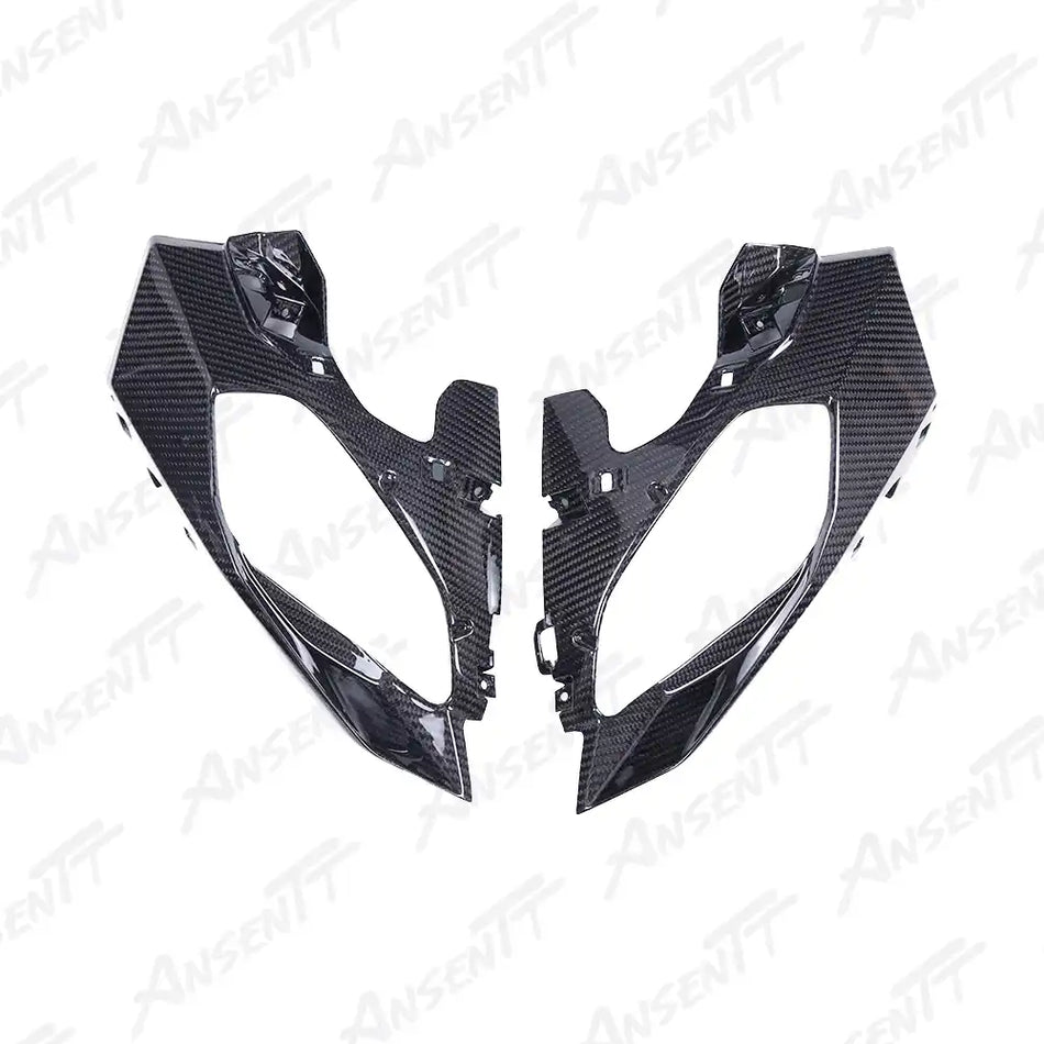 Carbon Fiber Headlight Surround Covers (Pair) for BMW F900XR 2019-2024 - 2x2 Twill Glossy