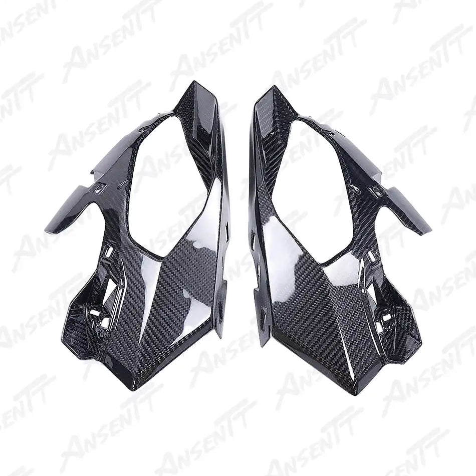 Carbon Fiber Headlight Surround Covers (Pair) for BMW F900XR 2019-2024 - 2x2 Twill Glossy