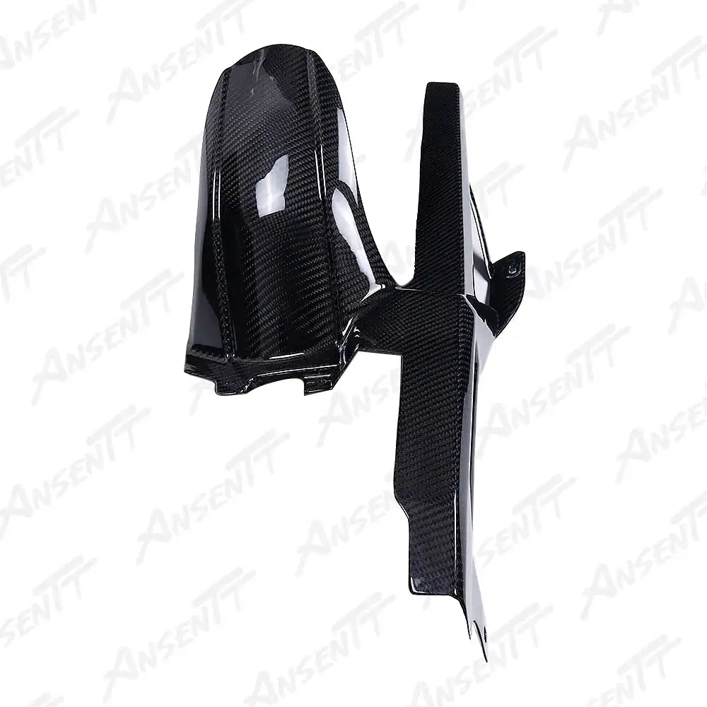 Carbon Fiber Rear Hugger with Chain Guard for BMW F900XR 2019-2024 - 2x2 Twill Glossy
