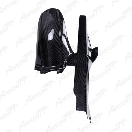 Carbon Fiber Rear Hugger with Chain Guard for BMW F900XR 2019-2024 - 2x2 Twill Glossy