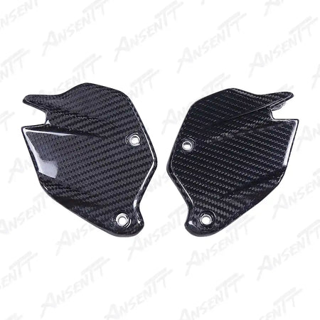 Carbon Fiber Rearset Heel Guards (Pair) for BMW F900XR 2020-2024 - 2x2 Twill Glossy