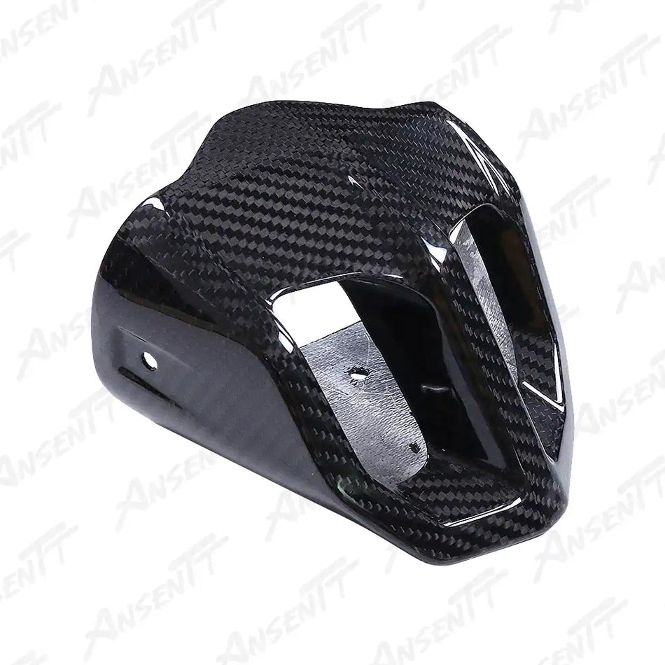 Carbon Fiber Rear Exhaust Heat Shield for BMW F900XR 2019-2024 - 2x2 Twill Glossy