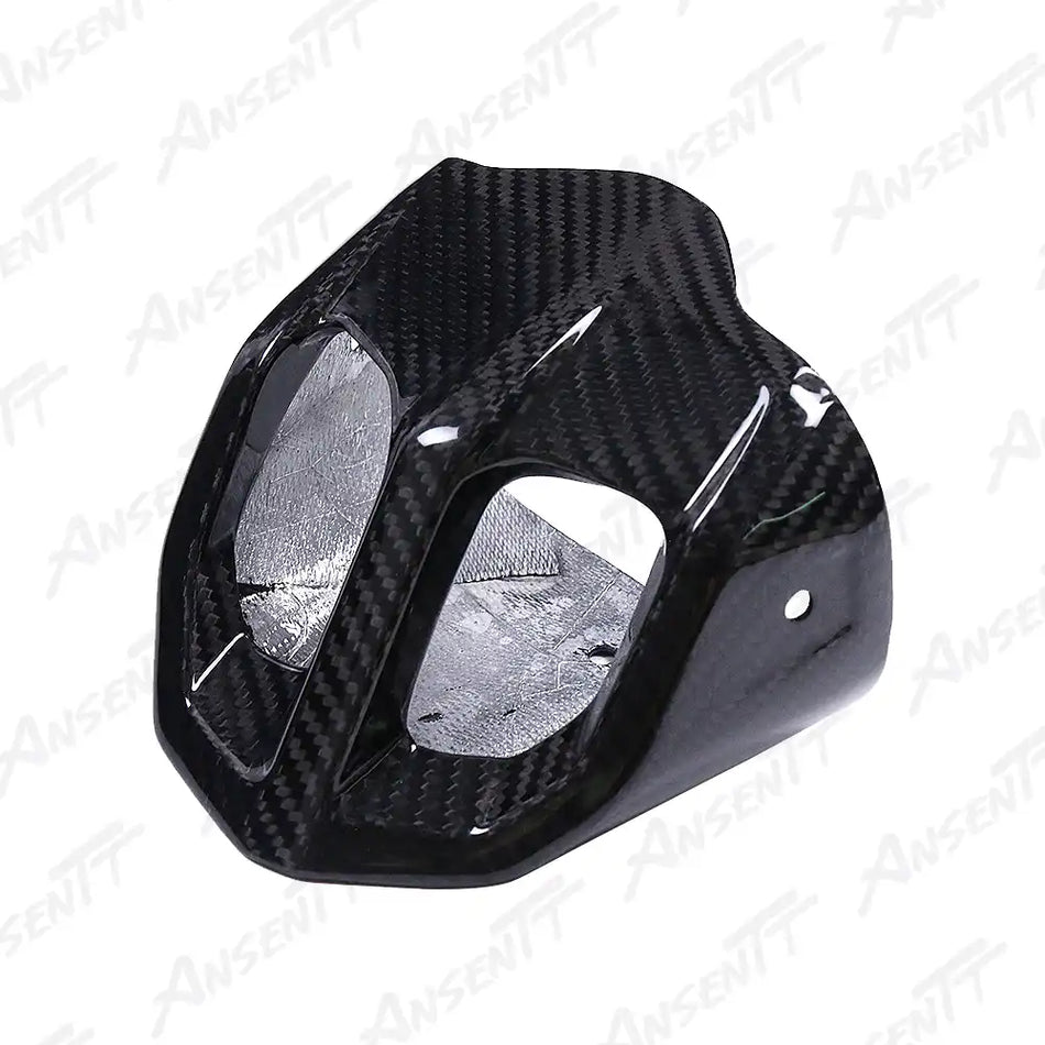 Carbon Fiber Rear Exhaust Heat Shield for BMW F900XR 2019-2024 - 2x2 Twill Glossy