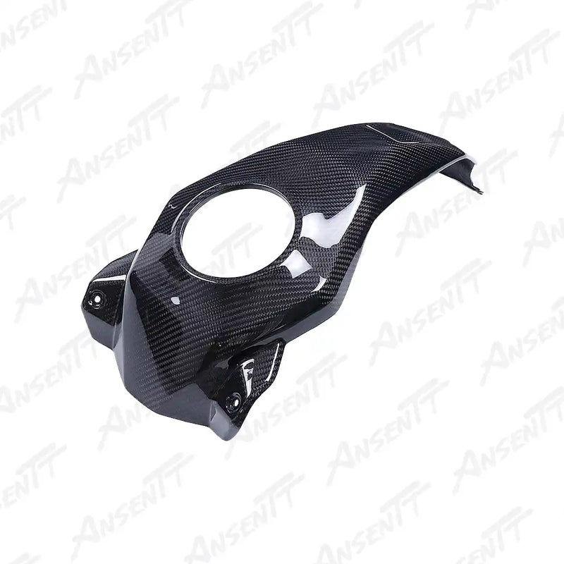 Cache de réservoir de carburant avant central en fibre de carbone pour BMW F900XR 2019-2024 - Sergé 2x2 brillant