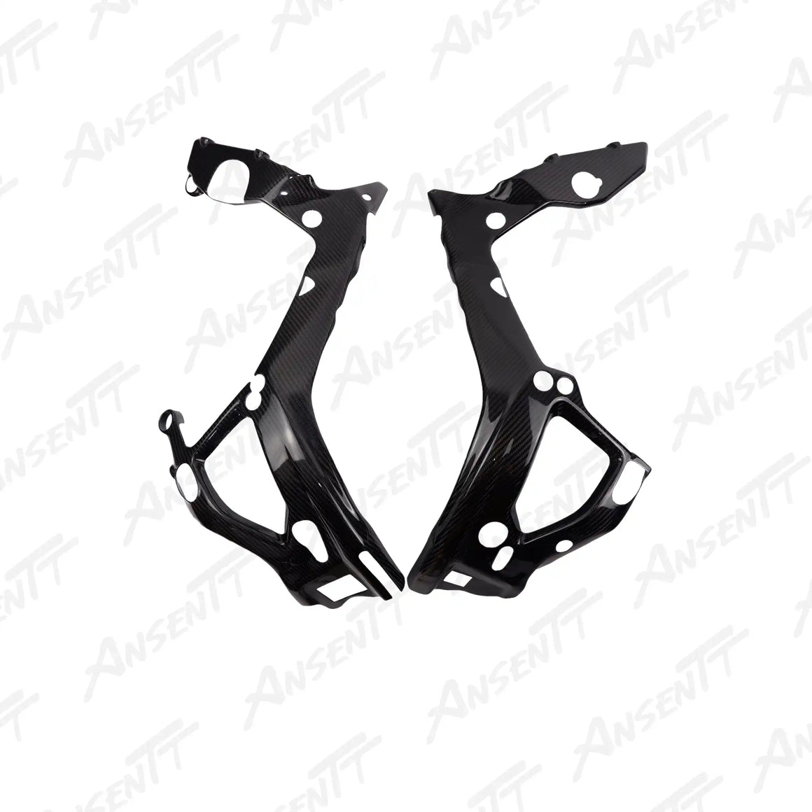 Carbon Fiber Frame Covers (Pair) for BMW M1000RR 2021-2022 - 2x2 Twill Glossy