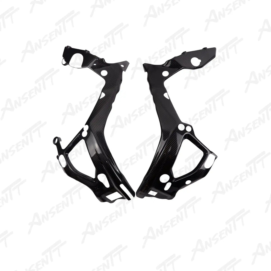 Carbon Fiber Frame Covers (Pair) for BMW M1000RR 2021-2022 - 2x2 Twill Glossy