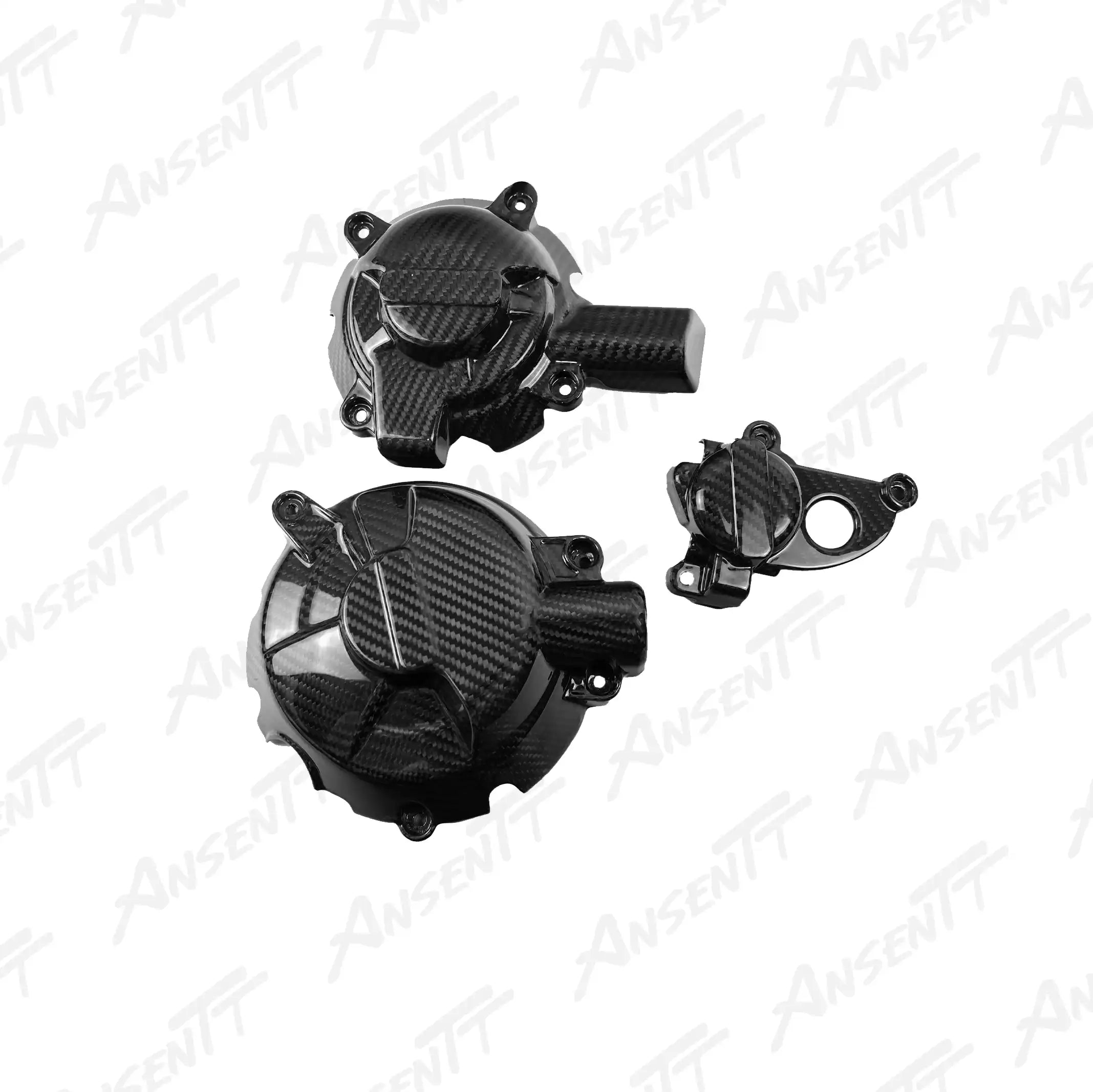 Carbon Fiber Engine Case Covers 3-Piece Set for BMW M1000RR 2021-2022 - 2x2 Twill Glossy