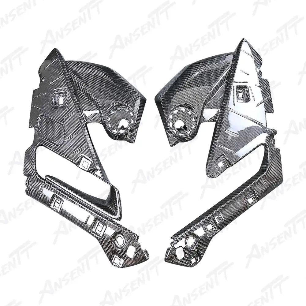 Carbon Fiber Front Inner Side Panels (Pair) for BMW R1250RS 2021-2024, 2x2 Twill Weave (Glossy)