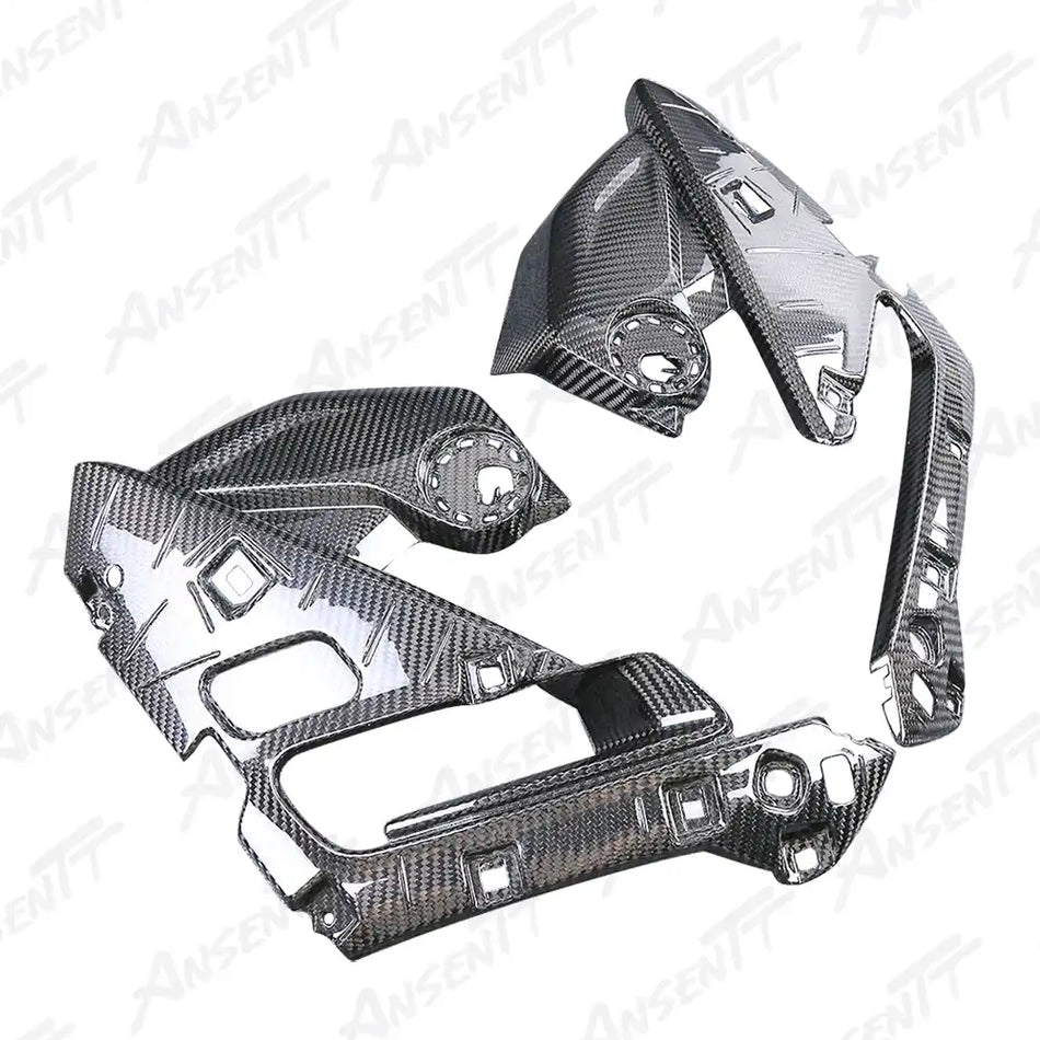 Carbon Fiber Front Inner Side Panels (Pair) for BMW R1250RS 2021-2024, 2x2 Twill Weave (Glossy)