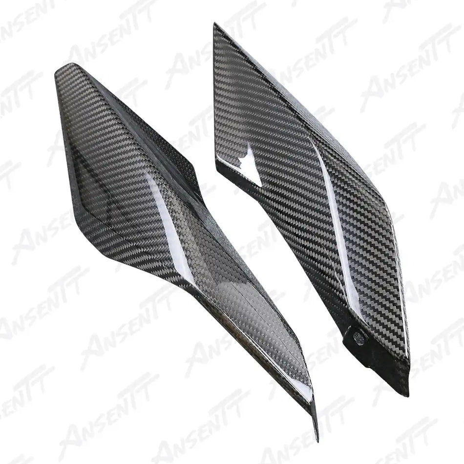 Carbon Fiber Rear Tail Side Cowls (Pair) for BMW R1250RS 2021-2024, 2x2 Twill Weave (Glossy)
