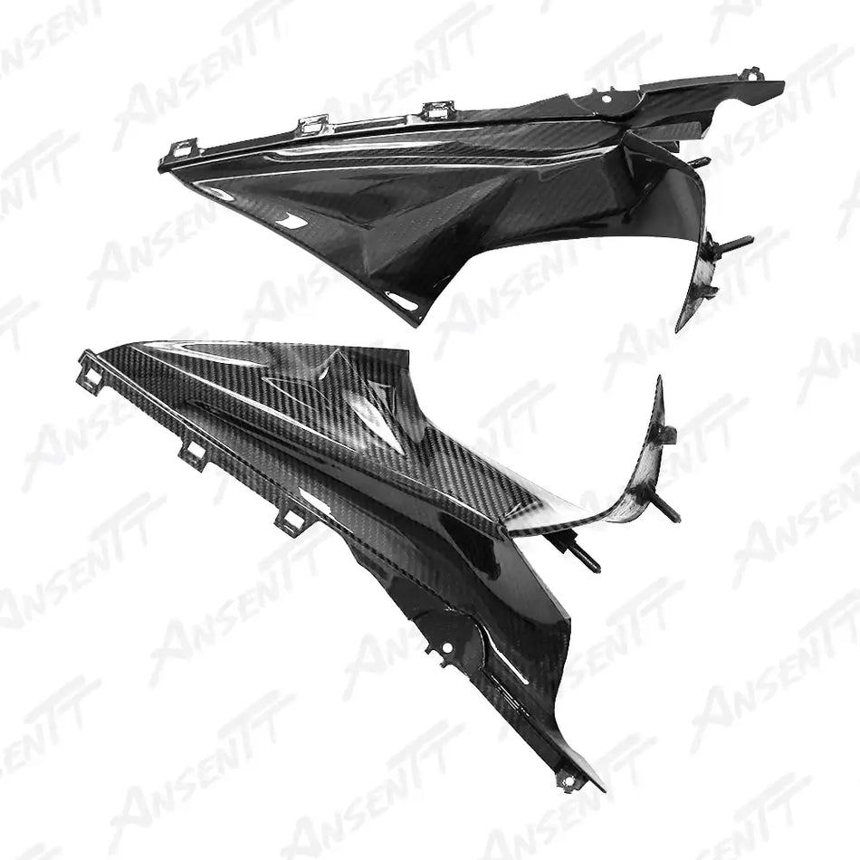 Carbon Fiber Upper Fairing Infill Panels (Pair) for BMW S1000RR 2023-2024, 2x2 Twill Weave (Glossy)