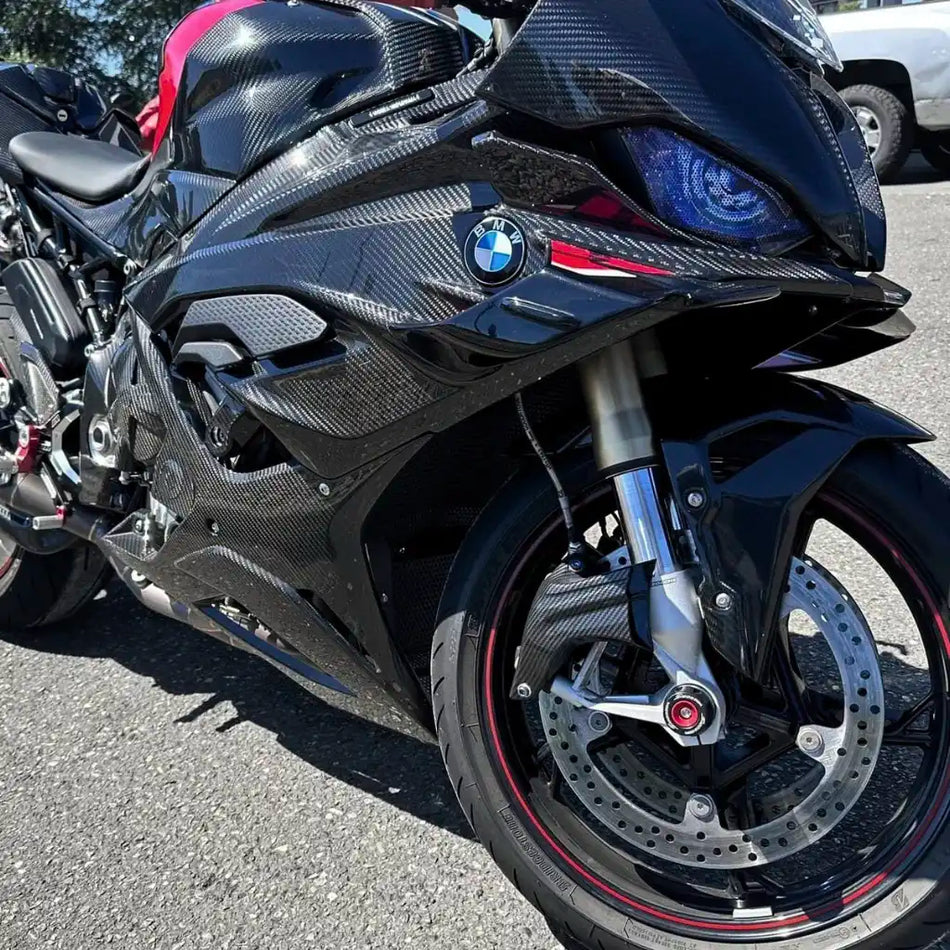 Panel lateral de carenado de fibra de carbono (par) para BMW S1000RR 2023-2024, tejido de sarga 2x2 (brillante)