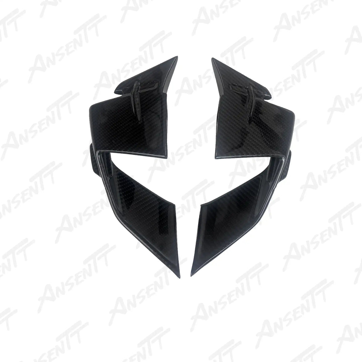 Carbon Fiber Aerodynamic Winglets (Pair) for BMW S1000RR 2023-2024, 2x2 Twill Weave (Glossy)