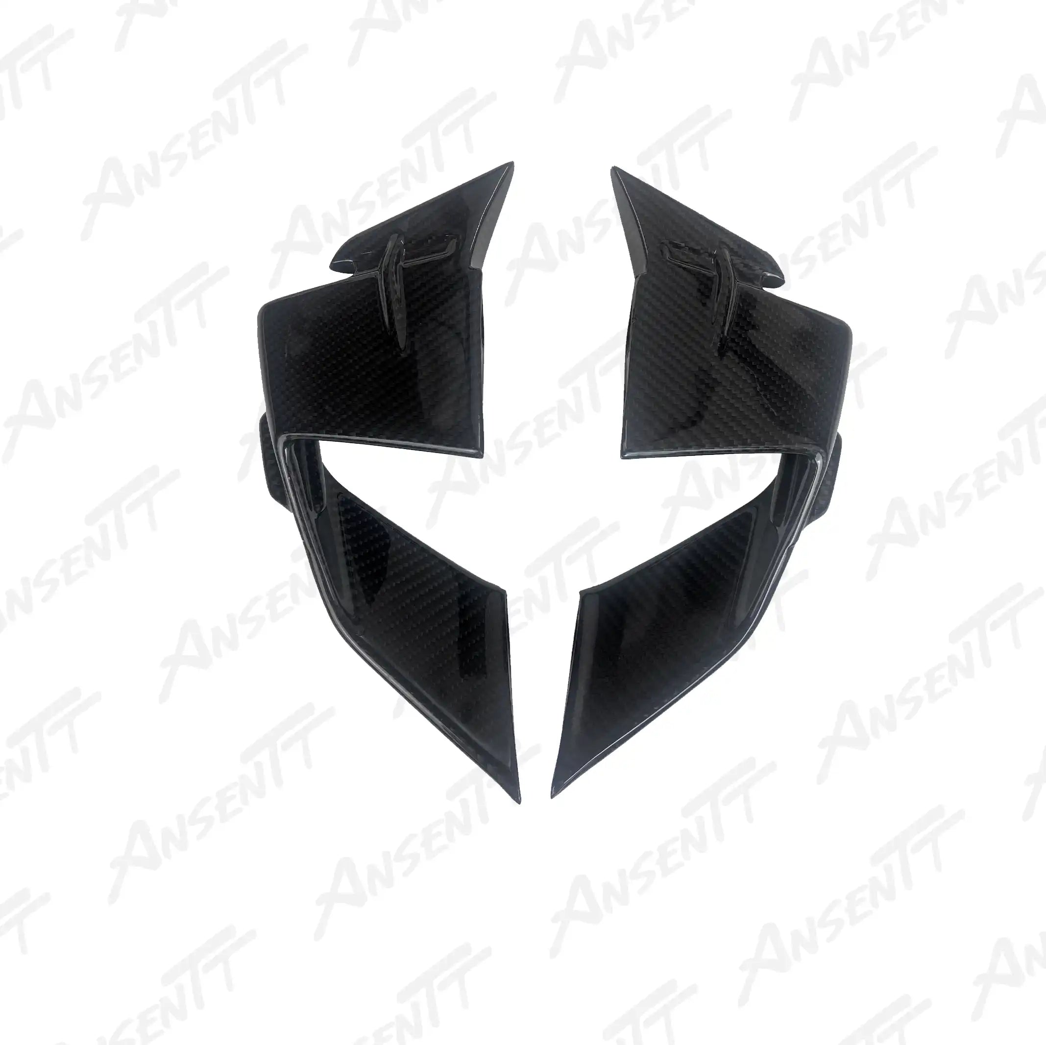 Carbon Fiber Aerodynamic Winglets (Pair) for BMW S1000RR 2023-2024, 2x2 Twill Weave (Glossy)