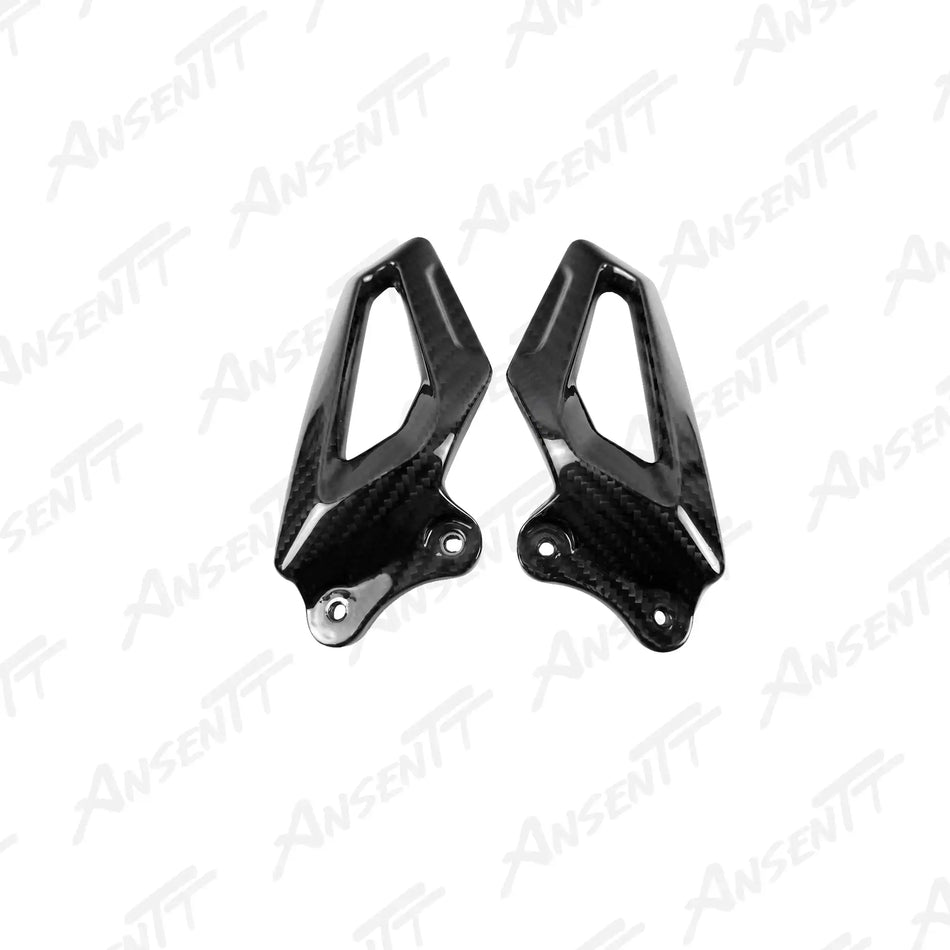Carbon Fiber Heel Guards (Pair) for BMW S1000RR 2019-2022, 2x2 Twill Weave (Glossy)