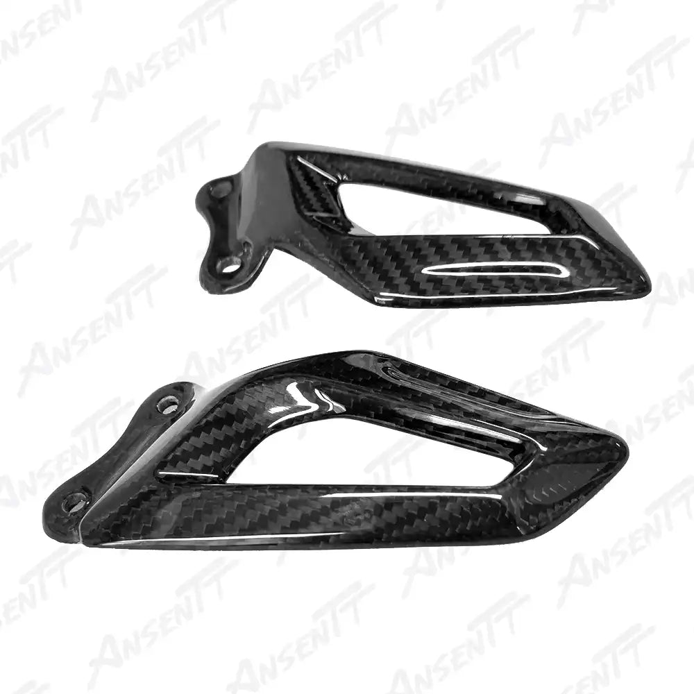 Carbon Fiber Heel Guards (Pair) for BMW S1000RR 2019-2022, 2x2 Twill Weave (Glossy)