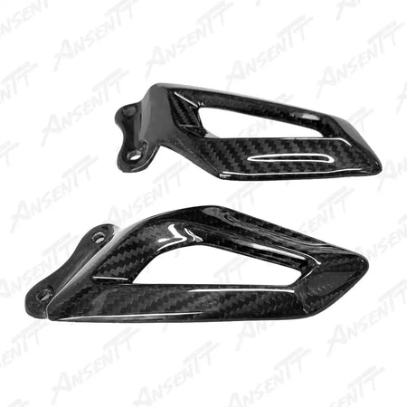 Carbon Fiber Heel Guards (Pair) for BMW S1000RR 2019-2022, 2x2 Twill Weave (Glossy)