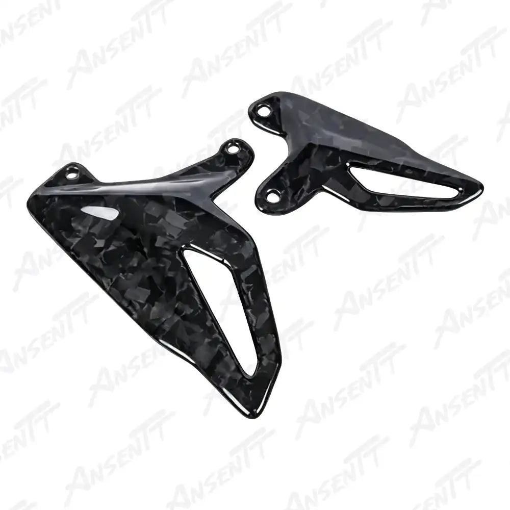 Carbon Fiber Rearsets Heel Guards Protectors (Pair) for Ducati Panigale V4 V4S & Streetfighter V4 V4S 2018-2024 - 2x2 Twill Glossy