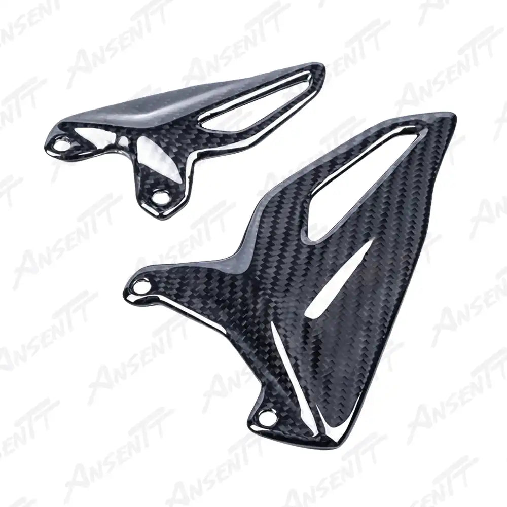Carbon Fiber Rearsets Heel Guards Protectors (Pair) for Ducati Panigale V4 V4S & Streetfighter V4 V4S 2018-2024 - 2x2 Twill Glossy