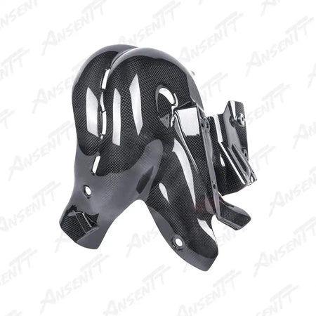 Carbon Fiber Exhaust Heat Shield Cover for Ducati Panigale V4  V4S & Streetfighter V4  V4S 2021-2024 (Euro 5  Stock Exhaust) - 2x2 Twill Glossy