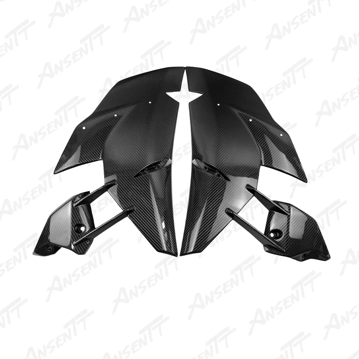 Carbon Fiber Side Fairing Panels (Pair) for Kawasaki Ninja H2 H2C H2R 2015-2024 - 2x2 Twill Glossy