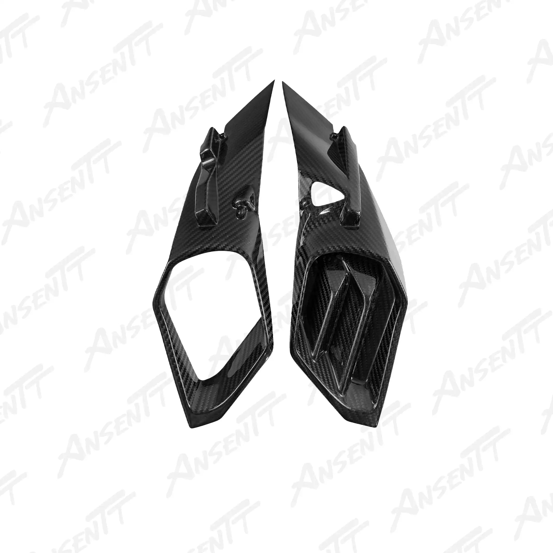 Carbon Fiber Ram Air Intake Ducts for Kawasaki Ninja H2 H2C H2R 2015-2024 - 2x2 Twill Glossy
