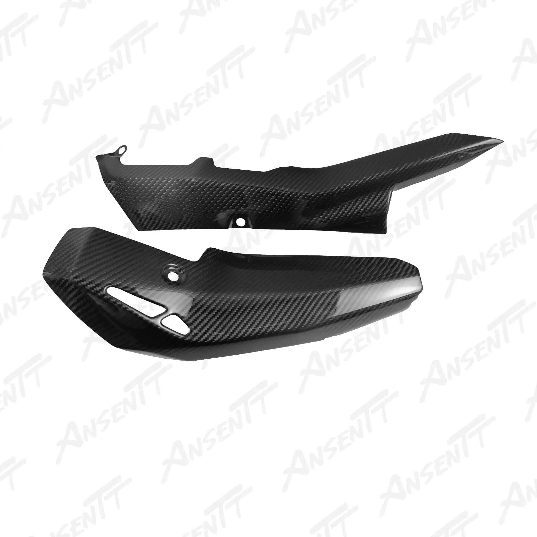 Carbon Fiber Exhaust Cover Heat Shield for Kawasaki Ninja H2 H2C H2R 2015-2024 - 2x2 Twill Glossy