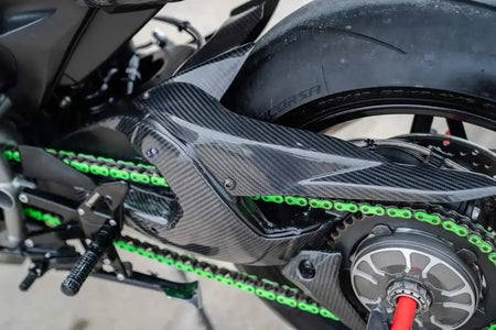 Carbon Fiber Swingarm Cover for Kawasaki Ninja H2 H2C H2R 2015-2024 - 2x2 Twill Glossy