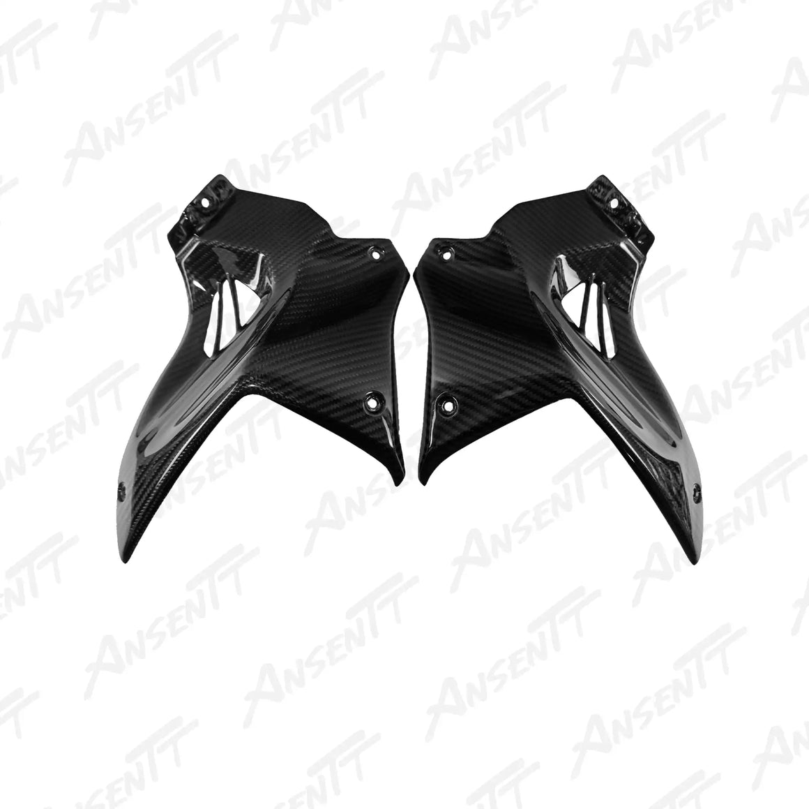 Carbon Fiber Front Upper Tank Side Panels (Pair) for Kawasaki Ninja H2 H2C H2R 2015-2024 - 2x2 Twill Glossy