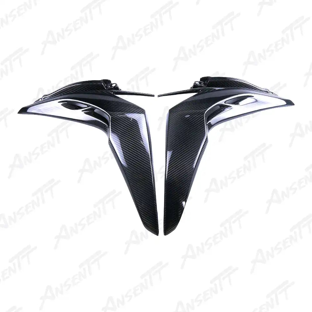 Carbon Fiber Radiator Shrouds (Pair) for Kawasaki Z1000 Z1000R 2014-2024 - 2x2 Twill Glossy