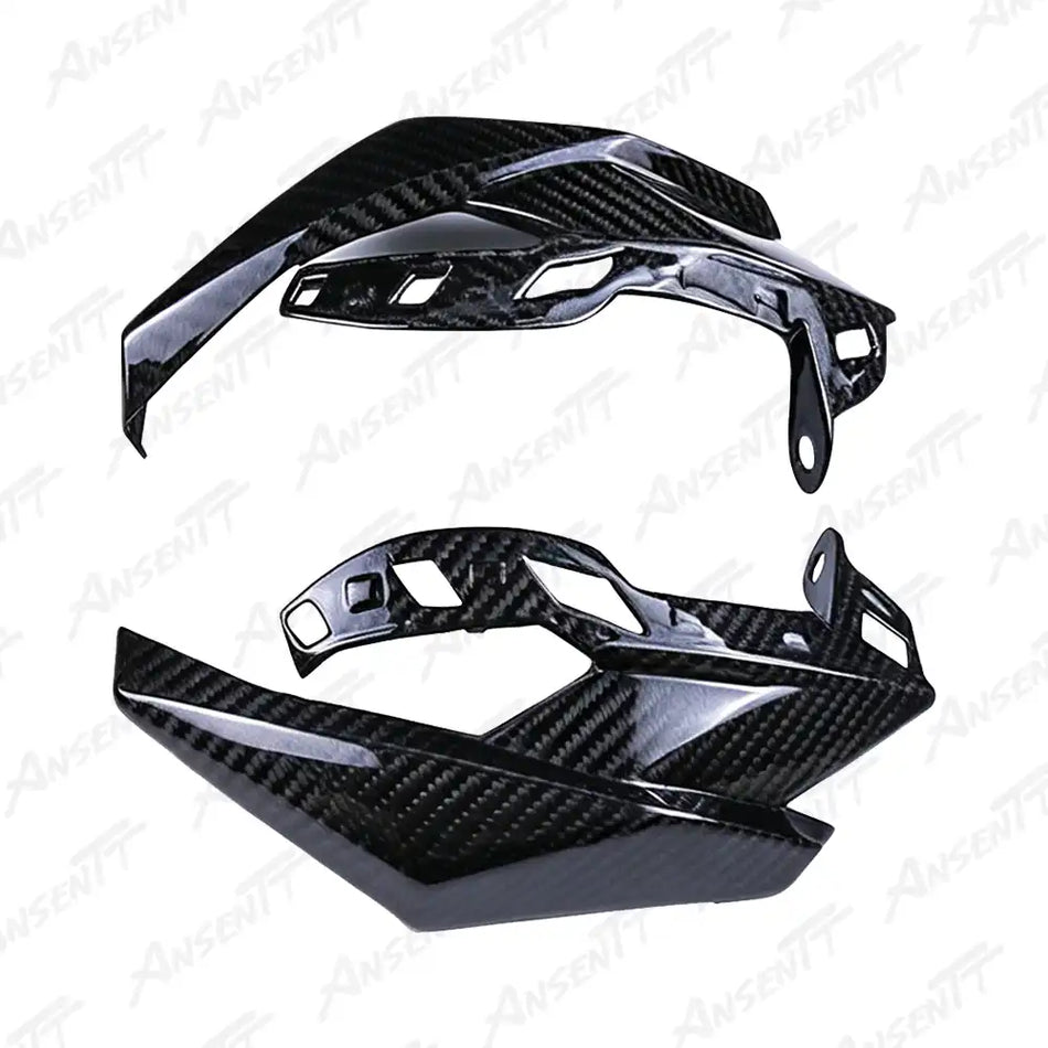 Carbon Fiber Front Headlight Lower Side Panels (Pair) for Kawasaki Z1000 Z1000R 2014-2024 - 2x2 Twill Glossy