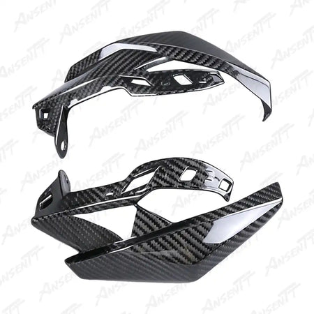 Carbon Fiber Front Headlight Lower Side Panels (Pair) for Kawasaki Z1000 Z1000R 2014-2024 - 2x2 Twill Glossy