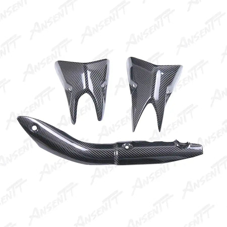Carbon Fiber Exhaust Heat Shield Covers (Pair) for Kawasaki Z1000 Z1000R 2014-2024 - 2x2 Twill Glossy