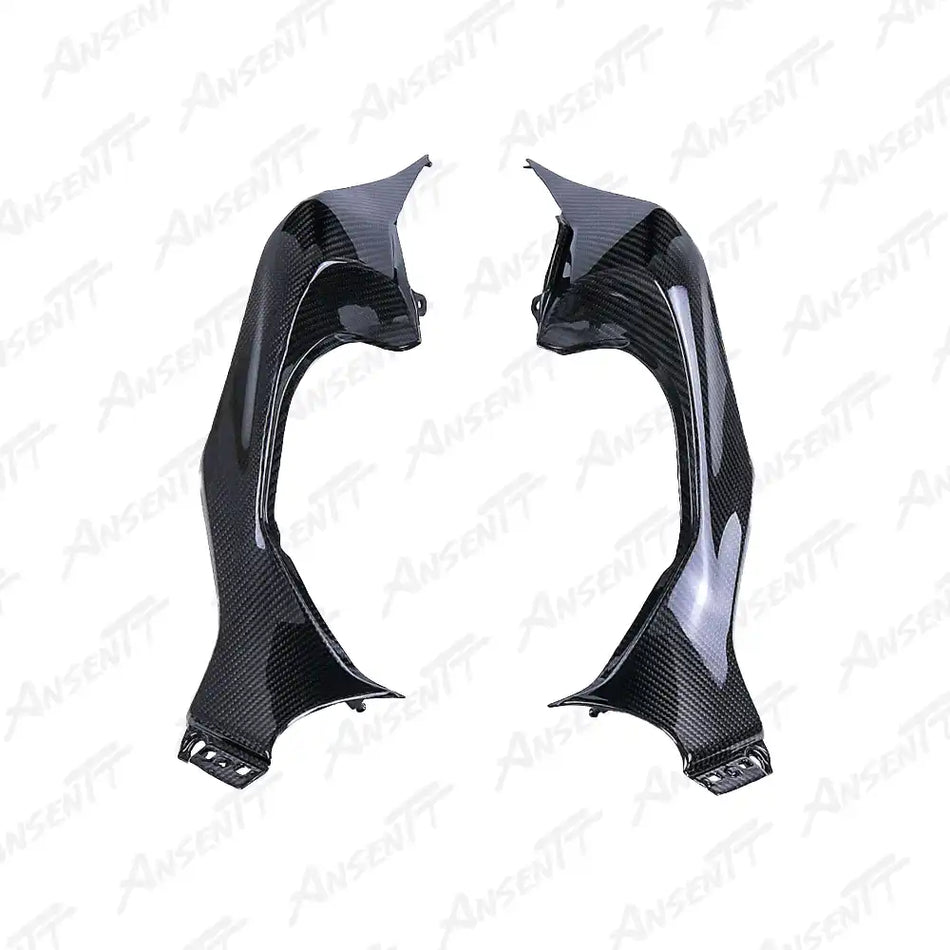 Carbon Fiber Under Seat Side Panels (Pair) for Kawasaki Z1000 Z1000R 2014-2024 - 2x2 Twill Glossy